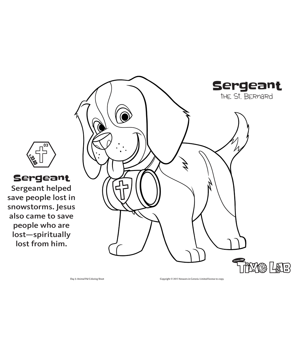 Sergeant the st bernard kids coloring activity kids answers