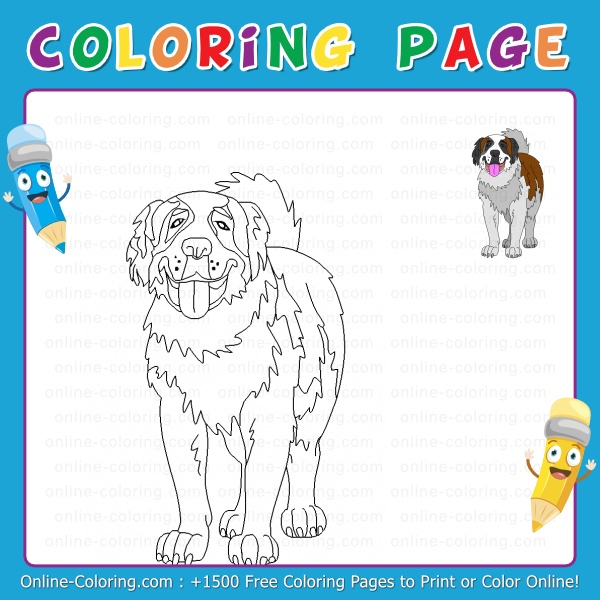 Saint bernard dog free online coloring page