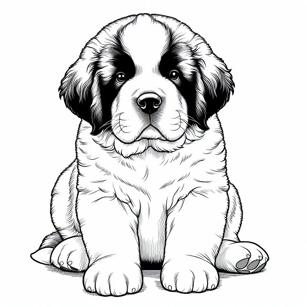 Free printable baby puppy loring pages for kids