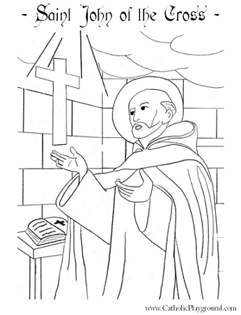 Saint john of the cross coloring page december th â catholic playground