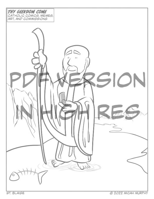 St blaise coloring sheet printable