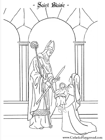 Saint blaise coloring page february rd â catholic playground