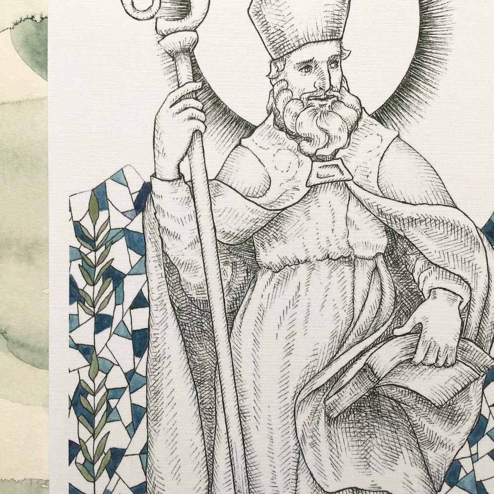 Saint blaise catholic art print x â kate scimeca art