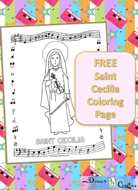 Saint cecilia coloring page