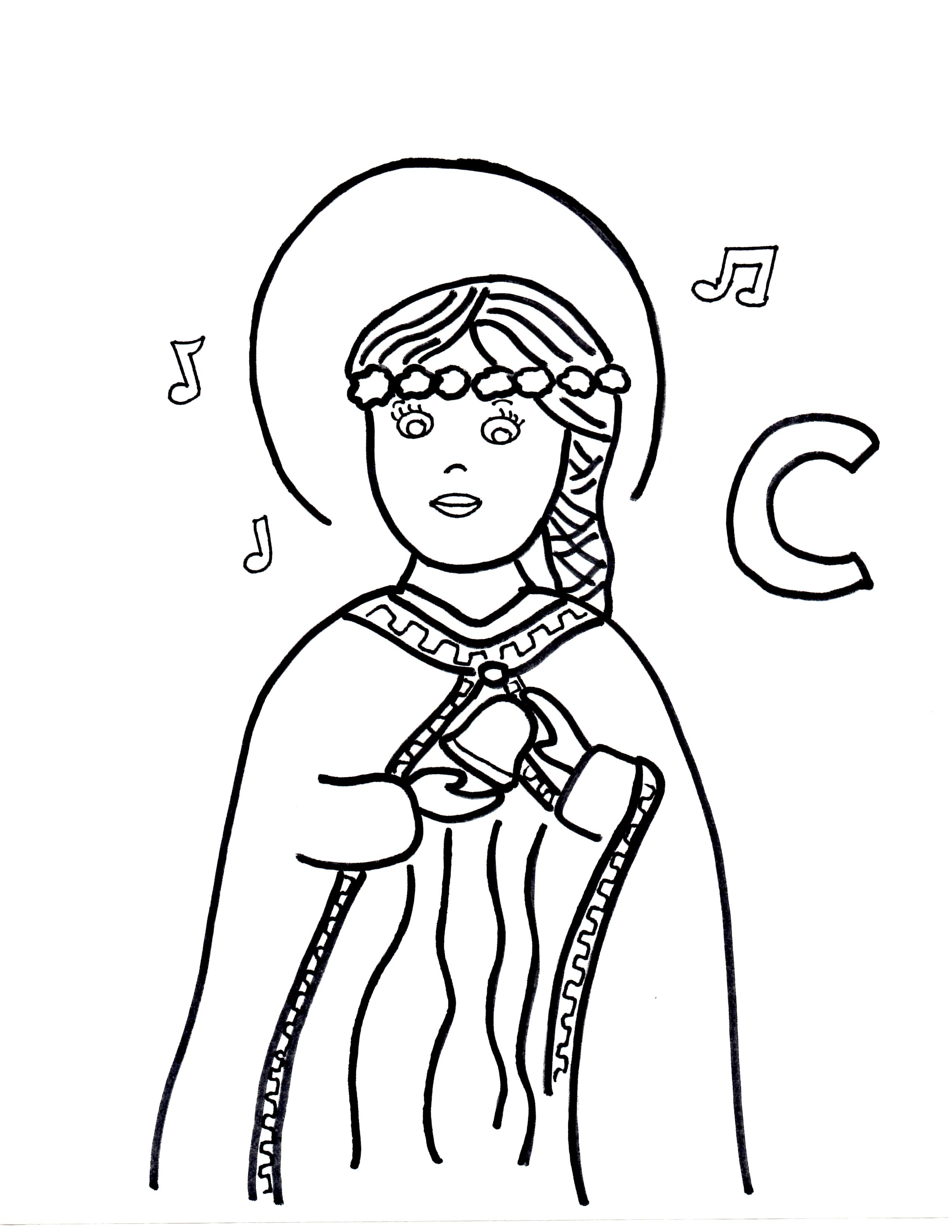 C is for st cecilia saints to color