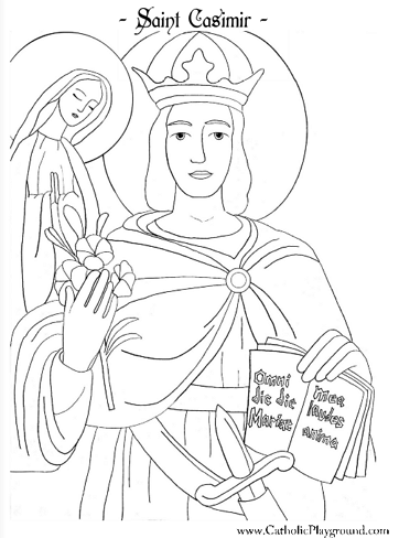 Saint casimir coloring page march th â catholic playground