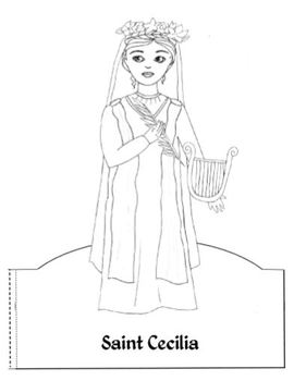 St cecilia worksheets activities coloring and papercrafts tpt