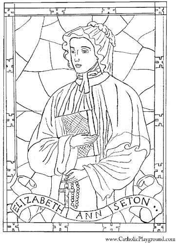 Saint elizabeth ann seton coloring page january th â catholic playground