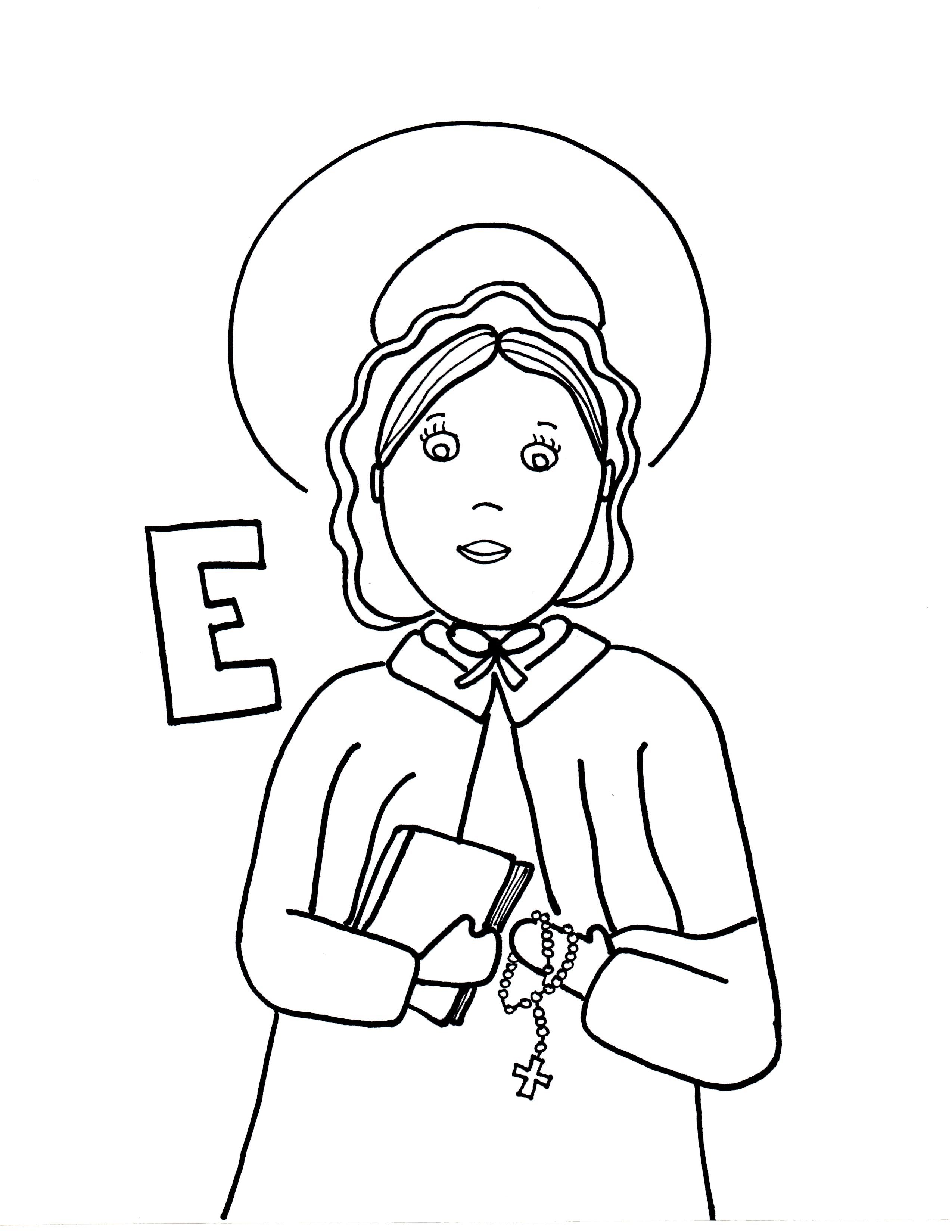 St elizabeth ann seton coloring page elizabeth ann seton saint elizabeth coloring pages