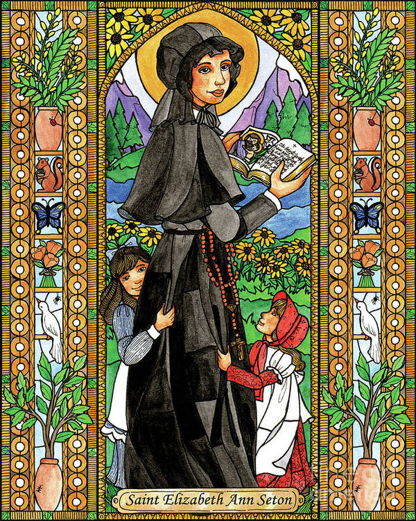 St elizabeth ann seton art print by brenda nippert