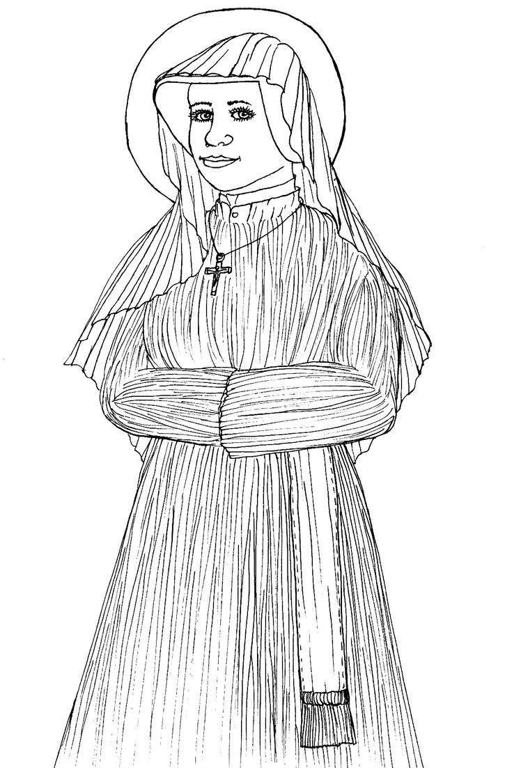 Temporary free easter coloring page st faustina by szynszyla