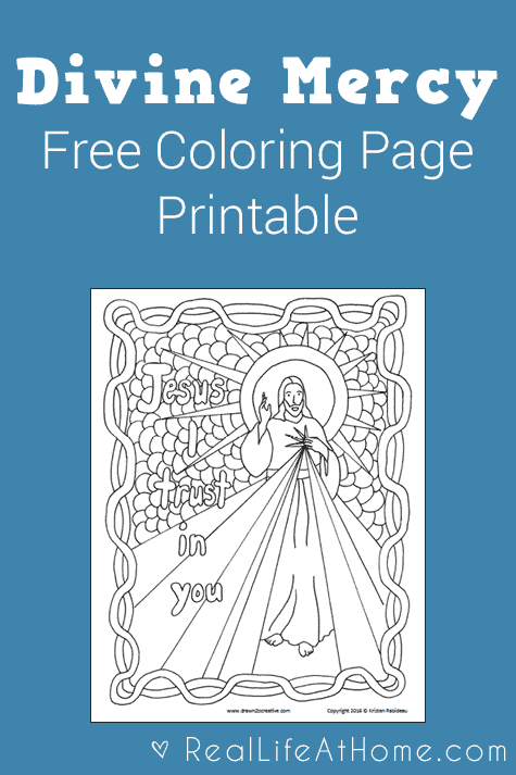 Divine mercy coloring page free printable