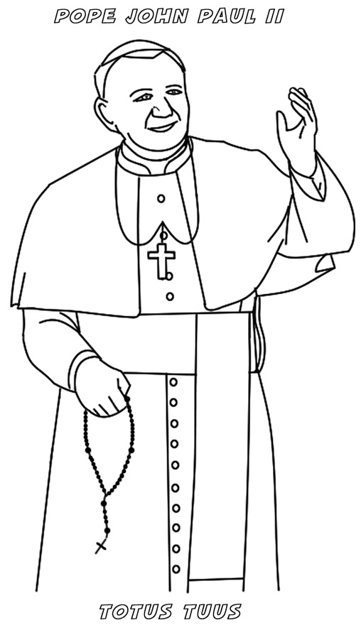 Pope john paul ii coloring page