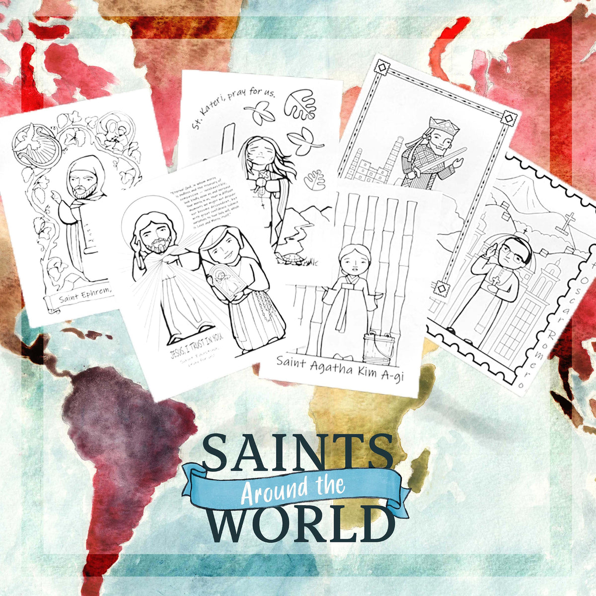 Saints around the world coloring sheets