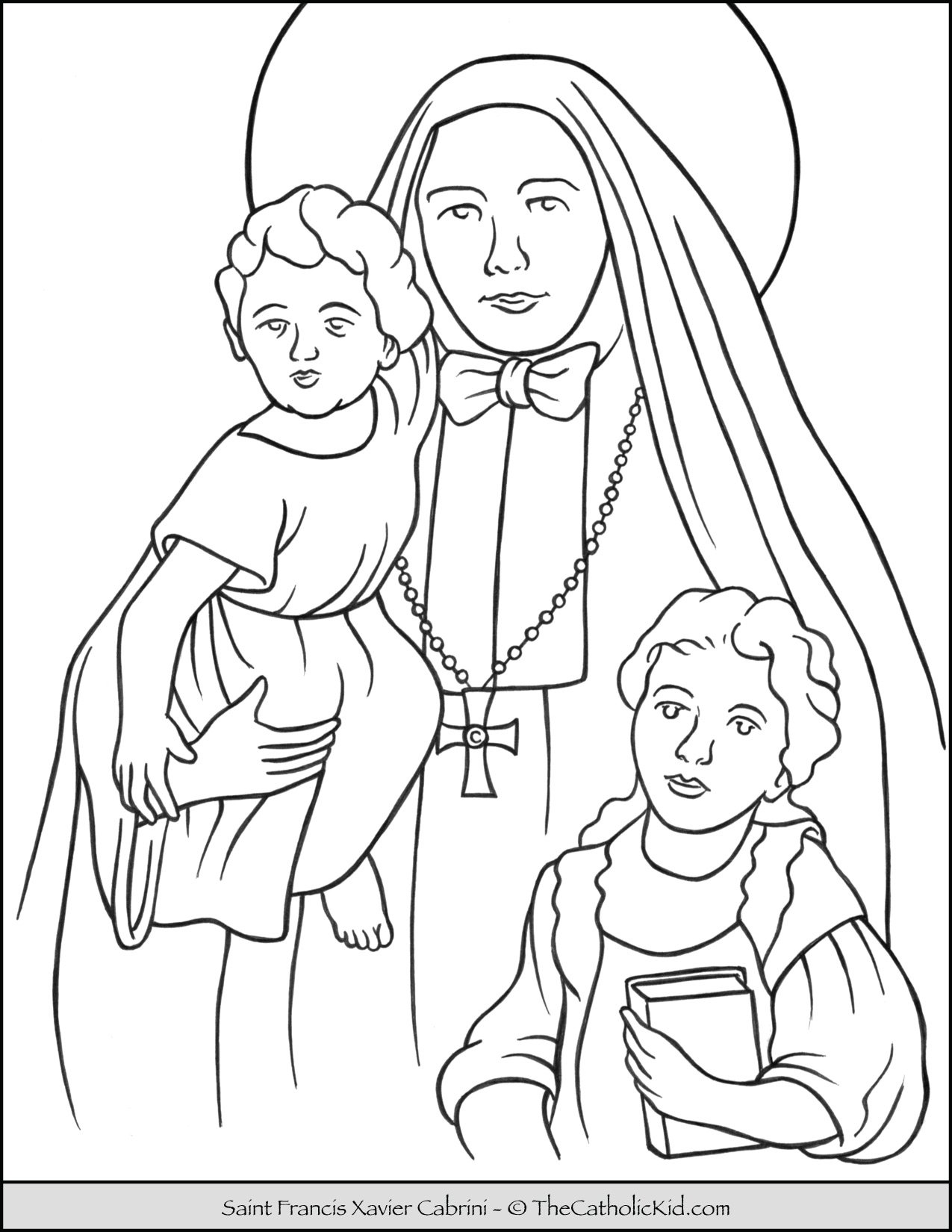 Saint francis xavier cabrini coloring page