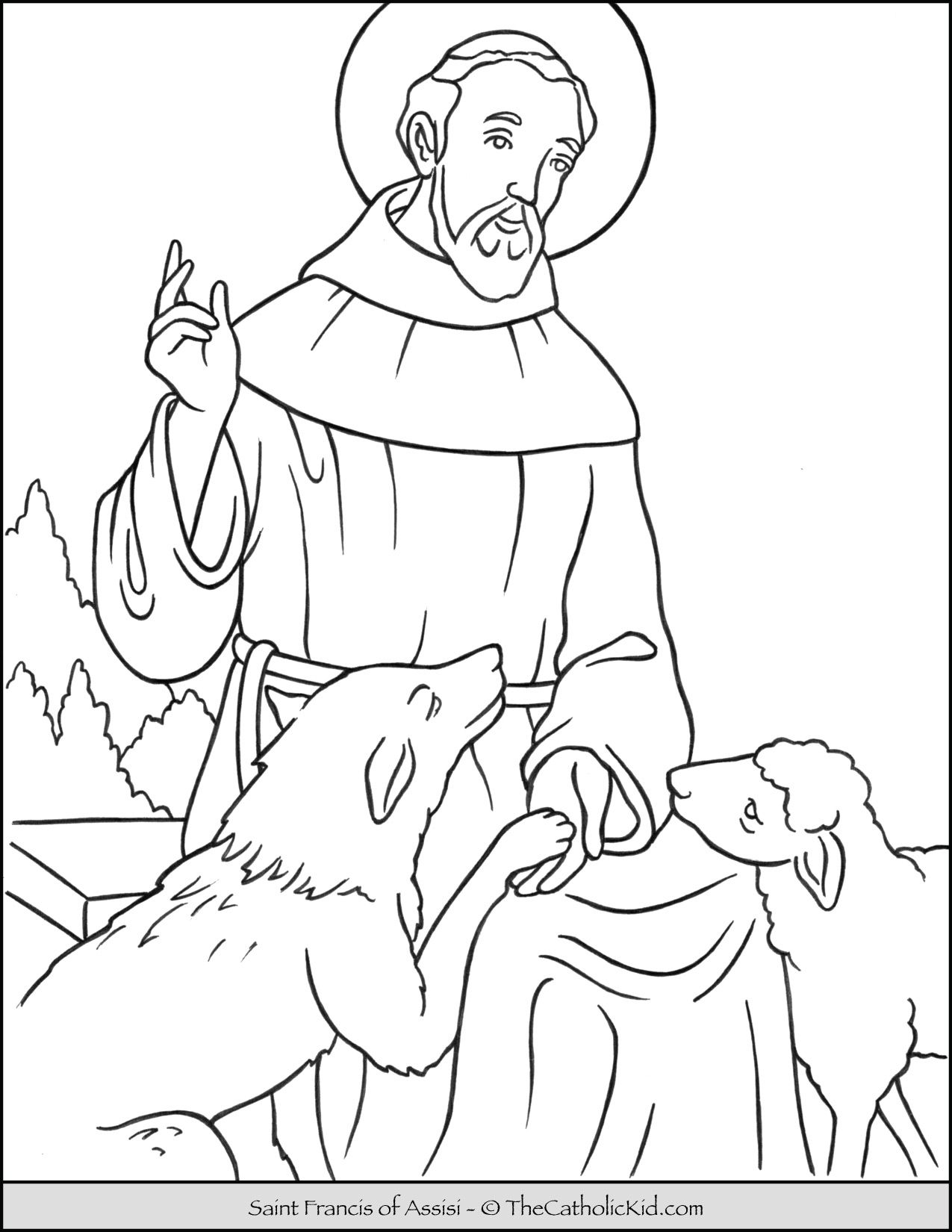Saint francis of assisi coloring page saint coloring coloring pages catholic coloring