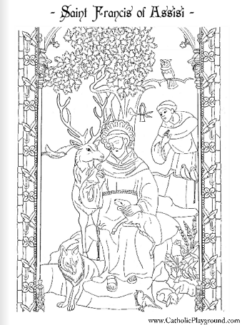 Saint francis of assisi coloring page october th â catholic playground