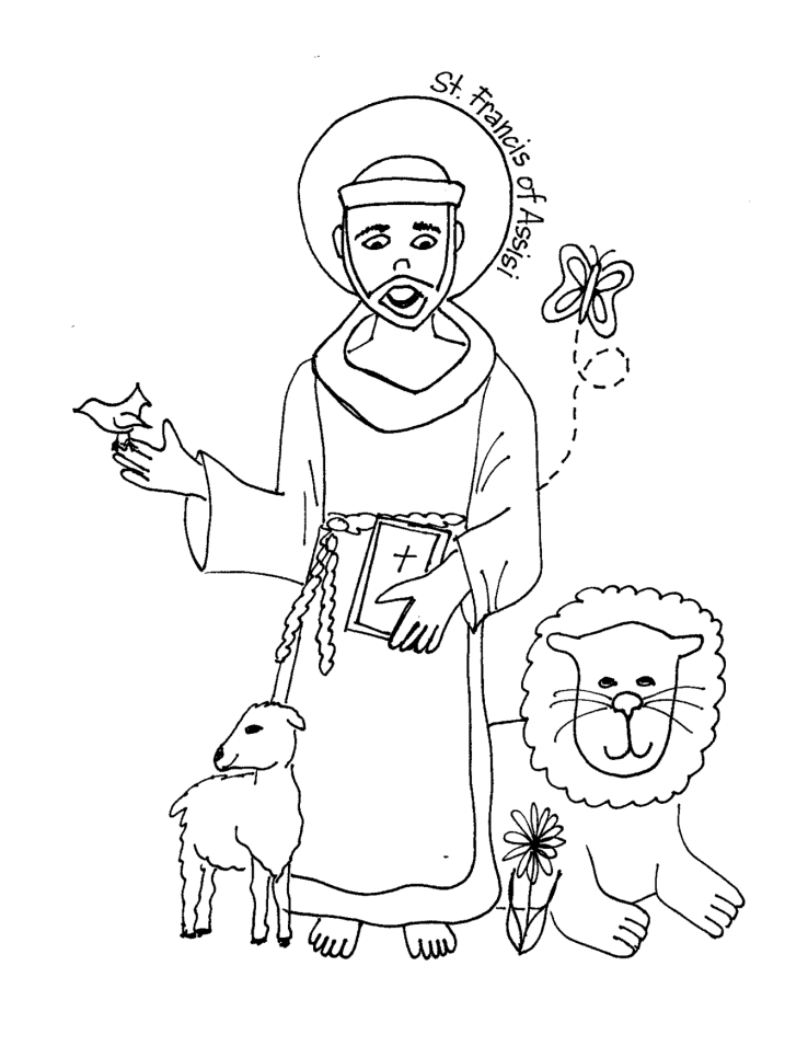 St francis coloring pages