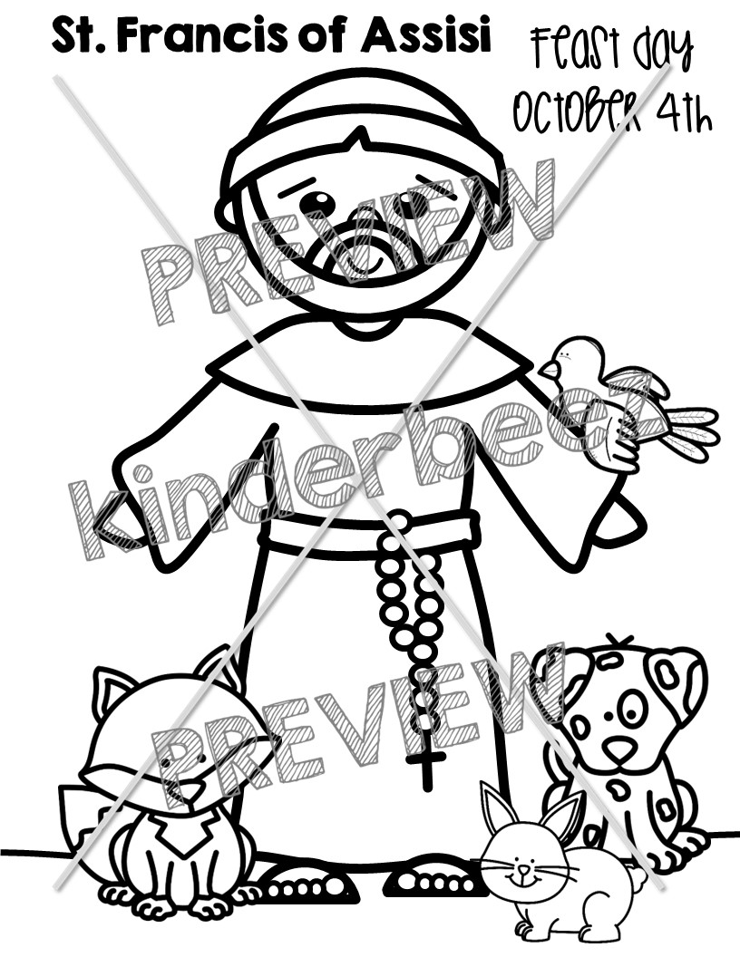 St francis of assisi coloring made by teachers