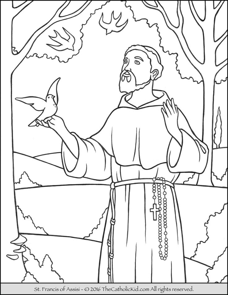 Saint francis coloring page