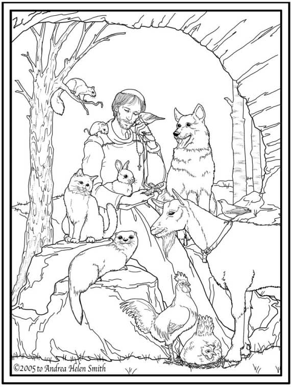 St francis of assisi coloring pages for catholic kids