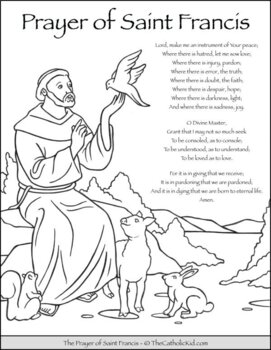 Saint francis of assisi coloring pages by thecatholickid tpt