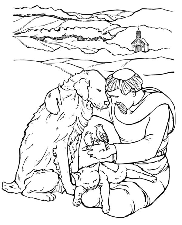 St francis coloring page to print