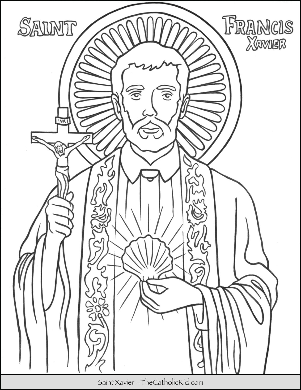 Saint francis xavier coloring page