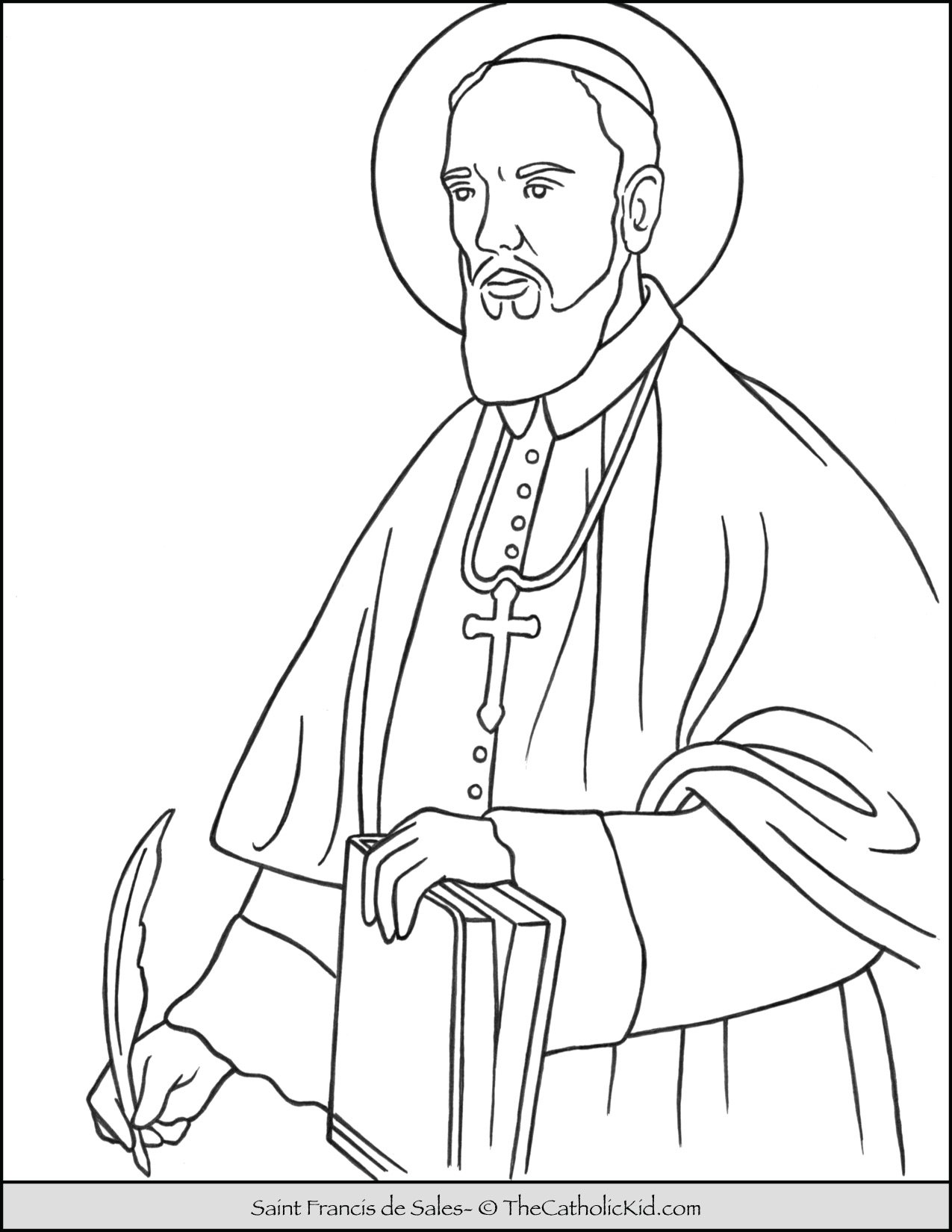 Saint francis de sales coloring page