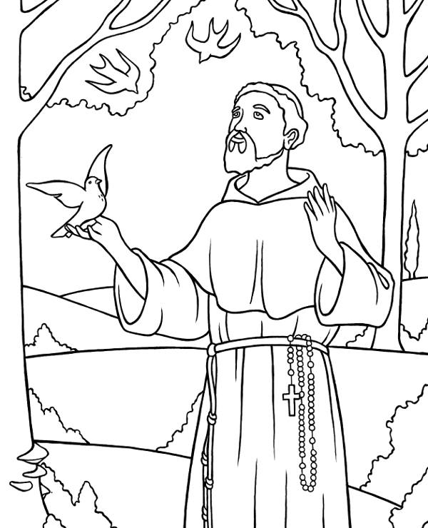 Saint francis coloring page