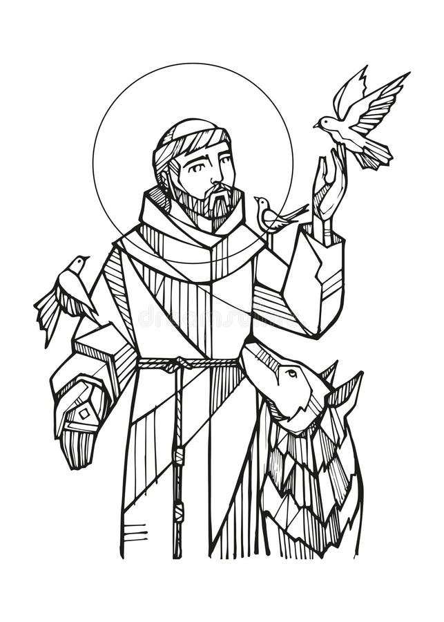 Saint francis stock illustrations â saint francis stock illustrations vectors clipart