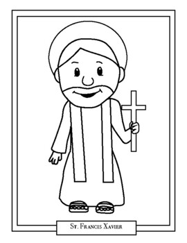 St francis xavier catholic saint coloring pages by ladybug learning store