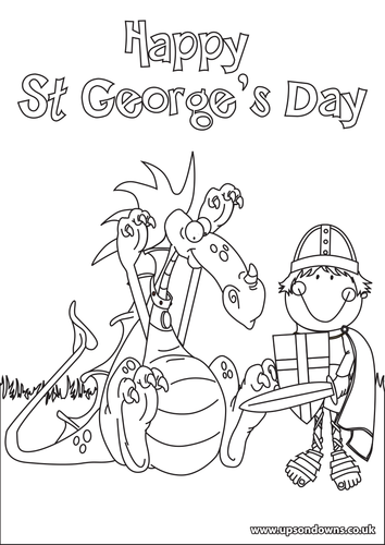 St georges day colouring poster teaching resources