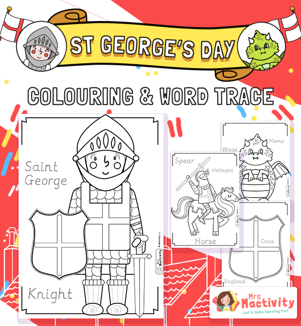 St georges day louring pages st georges day eyfs ks