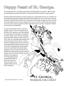 St george free coloring page â party like a saint