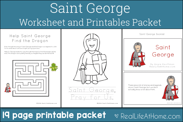 Saint george printables and worksheet packet