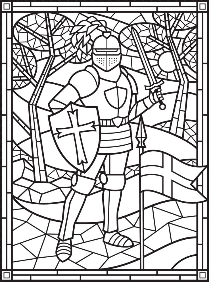 Stained glass coloring pages