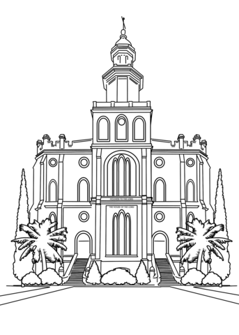 St george utah temple coloring page free printable coloring pages