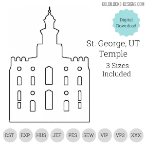 St george utah lds temple machine embroidery design â goldilocks designs