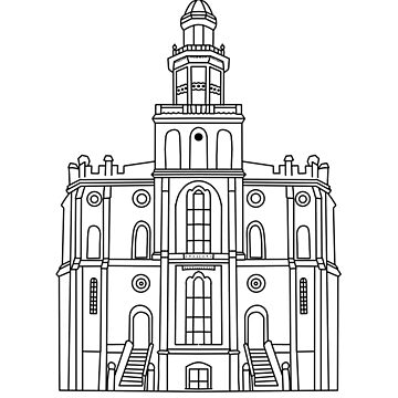 St george lds temple sticker for sale by handdrawnbyzoe