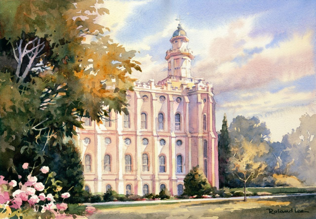 St george temple south view â giclee print â roland lee