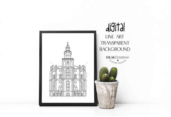 St george utah temple line drawing temple clip art embroidery coloring page sealing insert lds invitation utah temples
