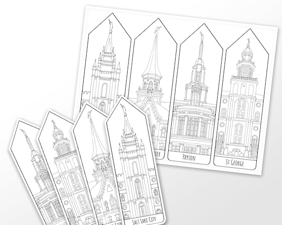 Set with utah temple bookmarks to colour salt lake utah temple provo city center utah temple payson utah temple st george utah temple