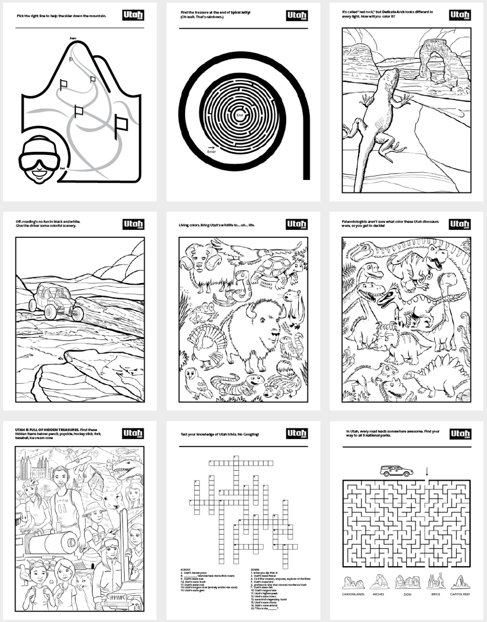 Free activity coloring book for kids