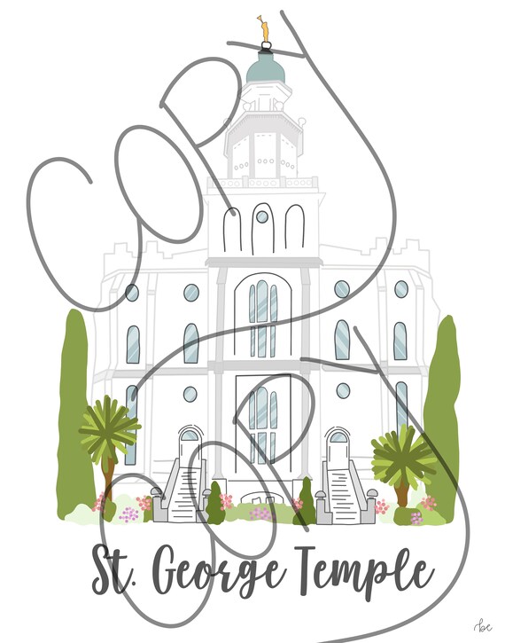 St george temple digital drawing