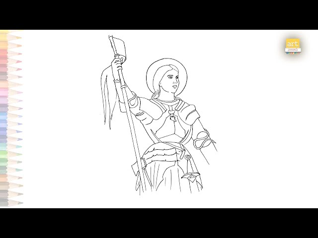 Joan of arc the maid of orlãans drawing jeanne darc la pucelle dorlãans dessin easy arts