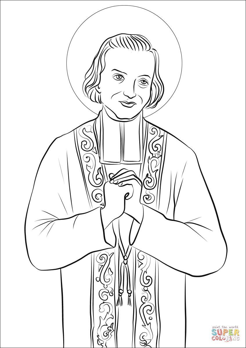 Saint john vianney coloring page free printable coloring pages