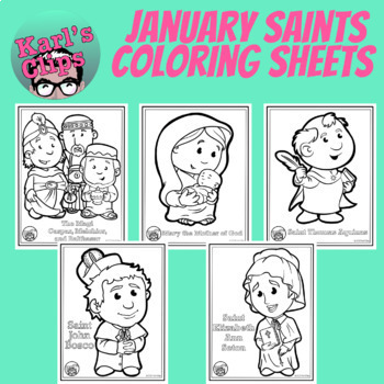 January catholic saints feast days coloring pages grades k by karls clips