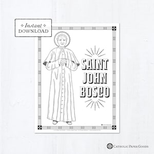 Set catholic saint coloring pages with biographical