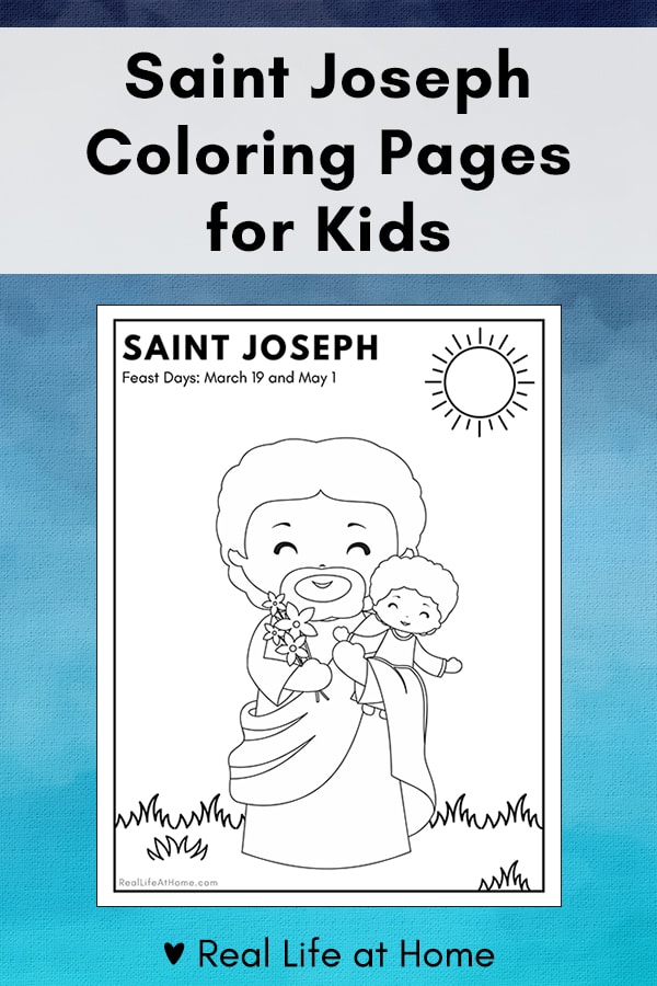 St joseph coloring page printable for kids